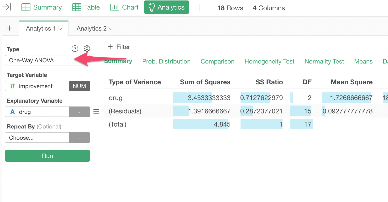 And select the 'Improvement' column for the Target Variable and the ...