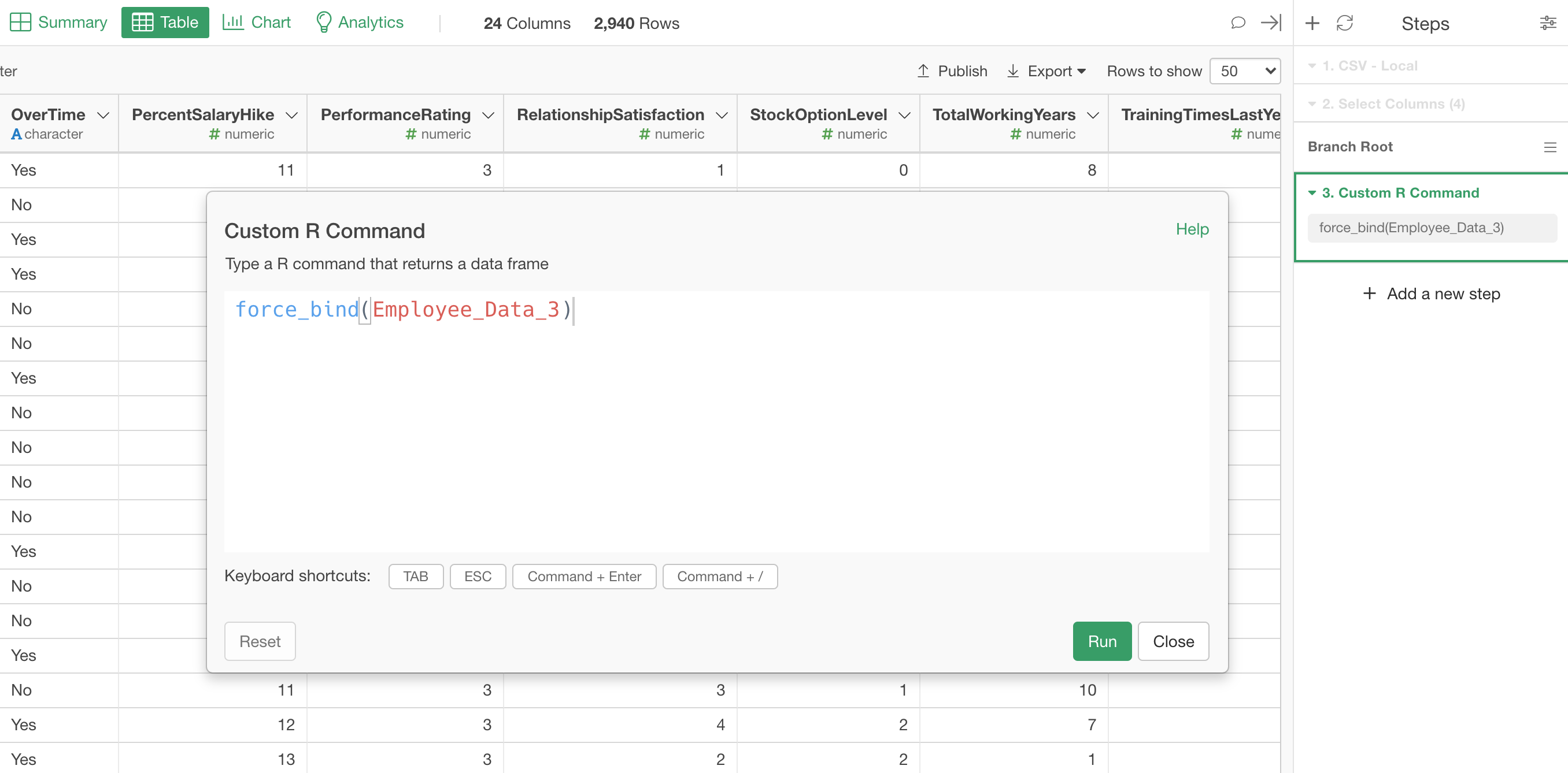 Once you run this, you will get the two data frames merged with the