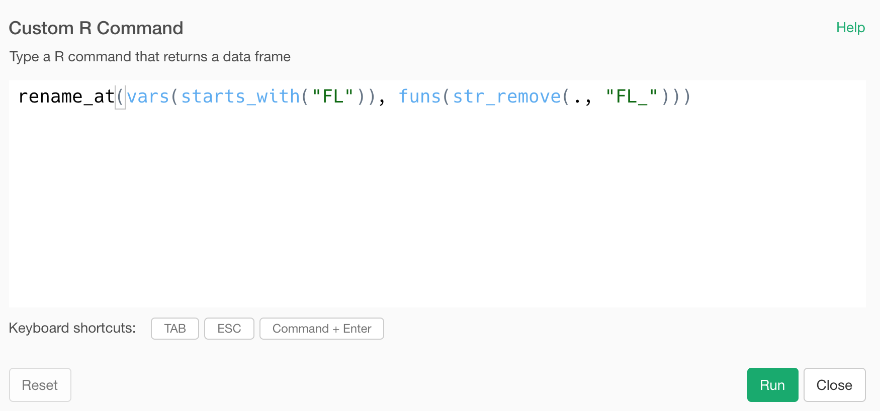 R Rename Function Example rename_at(vars(starts_with(
