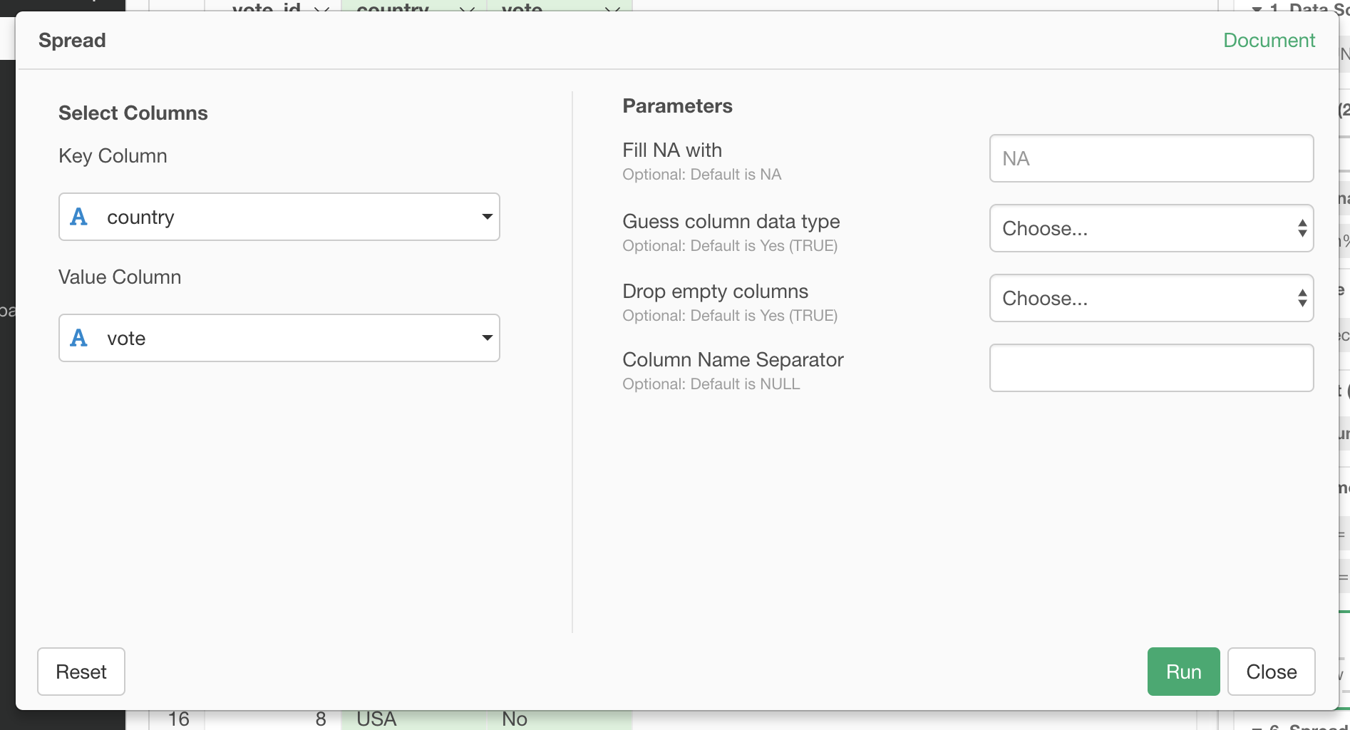 The operation of Spread is completed and the data structure has been